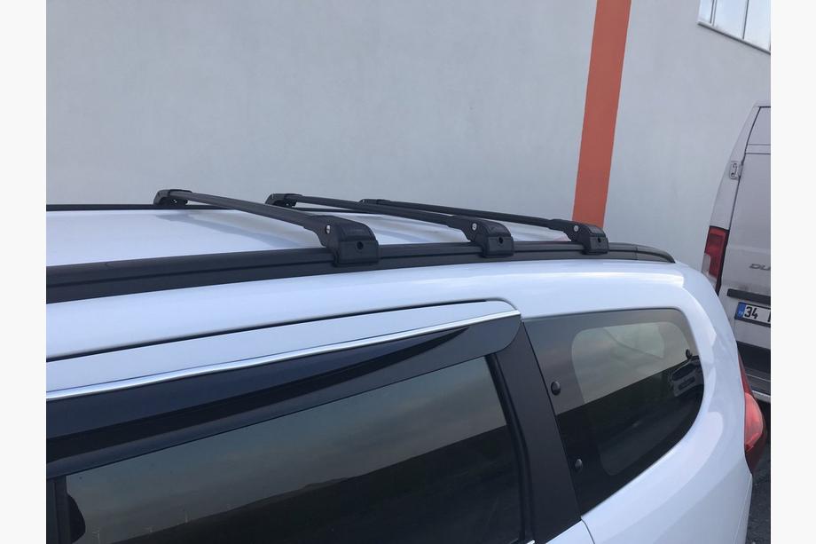 Renault Lodgy 2013-2022 рр. Багажник (поперечини) на інтегровані рейлінги під ключ WingCarrier V2 (2 шт) Чорний Фото 25
