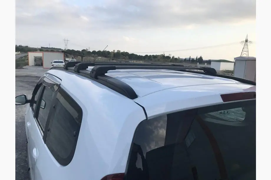 Dacia Lodgy 2012-2022 рр. Багажник (поперечини) на інтегровані рейлінги під ключ WingCarrier V2 (2 шт) Чорний Фото 26