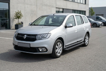 Renault Logan MCV 2013-2022 рр. Бокові пороги Allmond Black (2 шт., алюміній) фото 1
