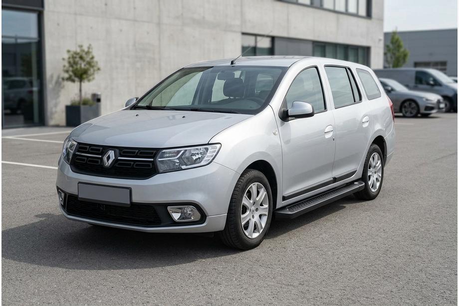 Renault Logan MCV 2013-2022 рр. Бокові пороги Allmond Black (2 шт., алюміній) Image