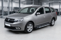 Renault Logan MCV 2013-2022 рр. Бокові пороги Sunrise (2 шт., алюміній) фото 1
