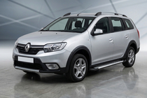 Renault Logan MCV 2013-2022 рр. Бокові пороги Line (2 шт., алюміній) фото 1
