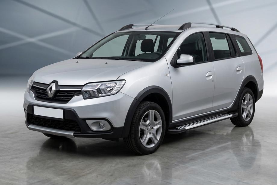 Renault Logan MCV 2013-2022 рр. Бокові пороги Line (2 шт., алюміній) Image