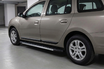 Renault Logan MCV 2013-2022 рр. Бокові пороги Duru (2 шт., алюміній) фото 1