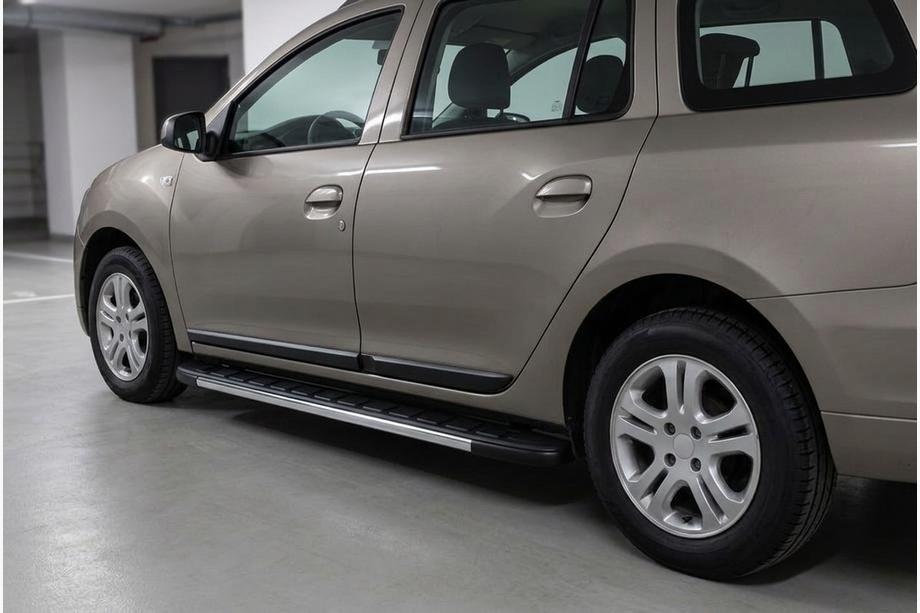 Renault Logan MCV 2013-2022 рр. Бокові пороги Duru (2 шт., алюміній) Image