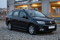 Renault Logan MCV 2013-2022 рр. Бокові пороги Bosphorus Black (2 шт., алюміній) фото 1