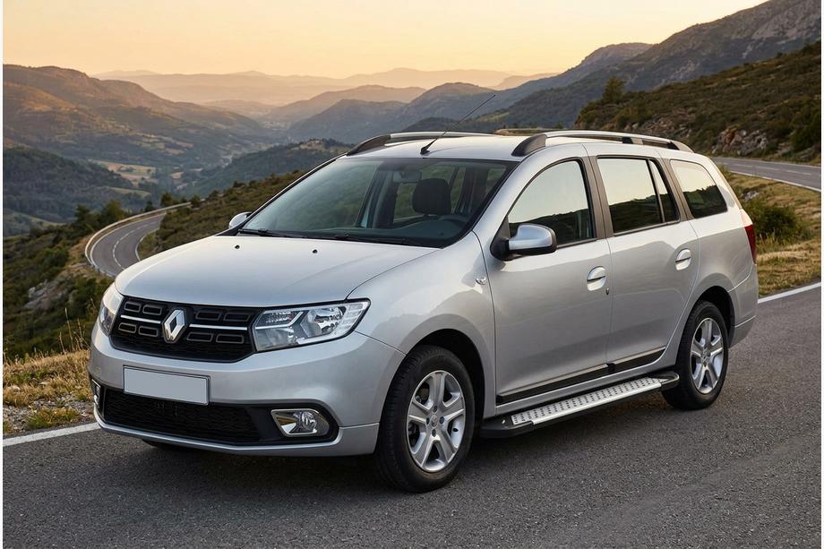 Renault Logan MCV 2013-2022 рр. Бокові пороги Allmond Grey (2 шт., алюміній) Image