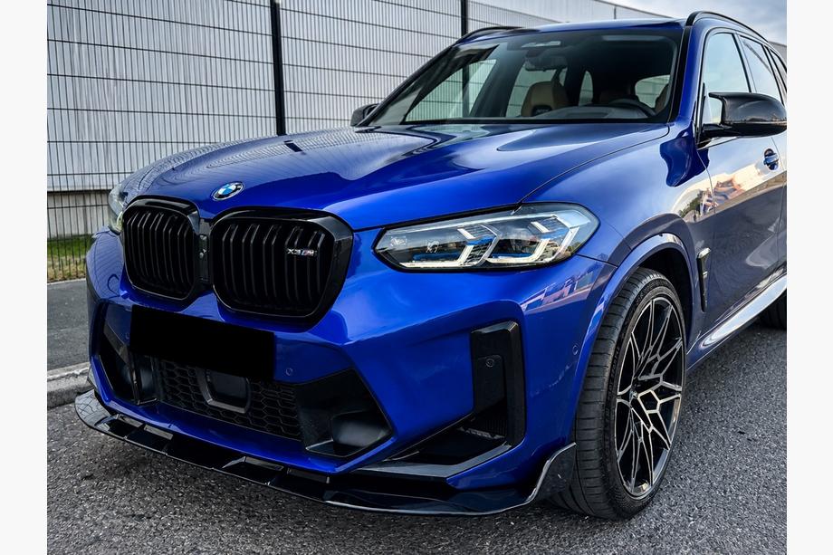 BMW X3 G01 2018- рр. Передня Lip накладка (для F97 2022-2024, чорний глянець) Image