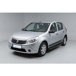Бокові пороги Bosphorus Black (2 шт., Алюміній) Dacia Sandero 2007-2013 рр. фото 1