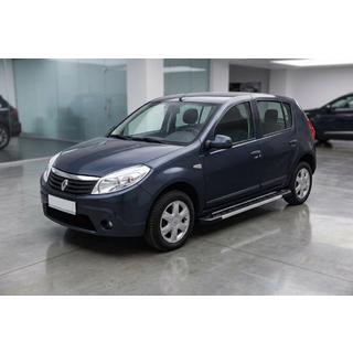 Бокові пороги RedLine V1 (2 шт., Алюміній) Renault Sandero 2007-2013 рр. фото 1