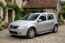 Renault Sandero 2007-2013 рр. Бокові пороги Rainbow (2 шт., Алюміній) фото 1