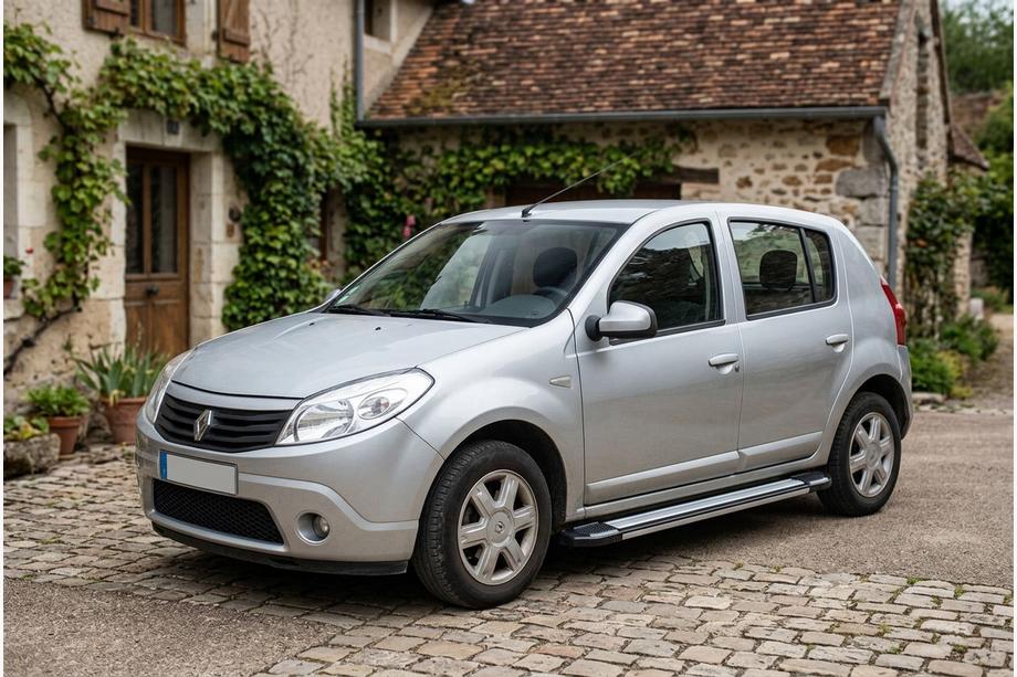Renault Sandero 2007-2013 рр. Бокові пороги Rainbow (2 шт., Алюміній) Image