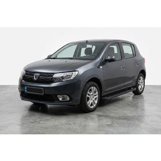 Бокові пороги Allmond Black (2 шт., Алюміній) Dacia Sandero 2013-2020 рр. фото 1