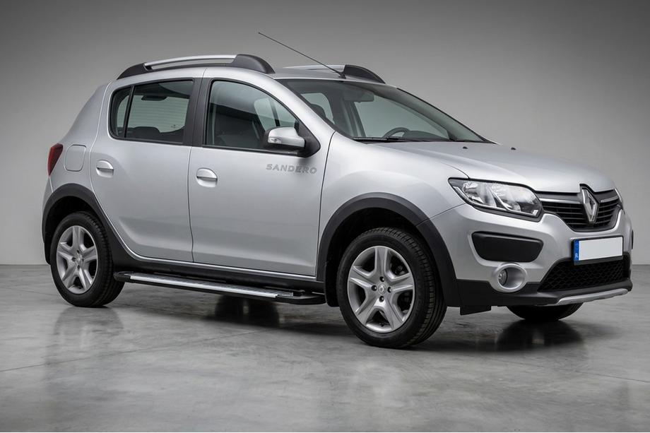 Dacia Sandero 2013-2020 рр. Бокові пороги Line (2 шт., Алюміній) Фото 1