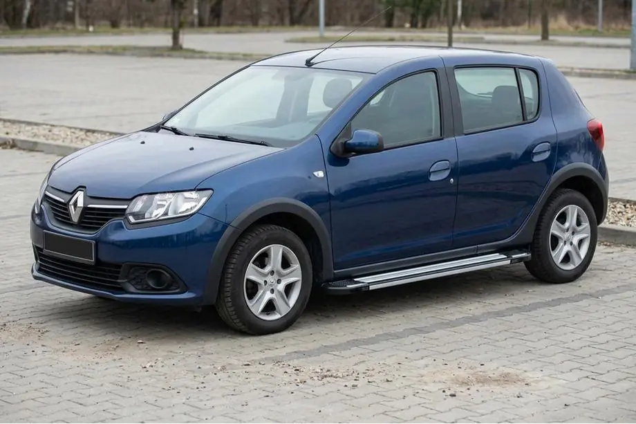Dacia Sandero 2013-2020 рр. Бокові пороги Rainbow (2 шт., Алюміній) Image