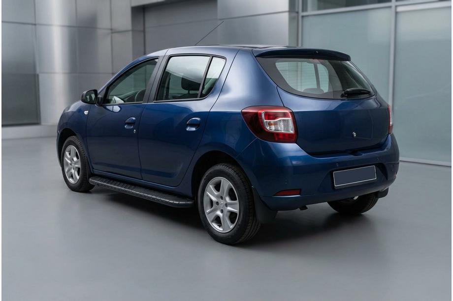 Renault Sandero 2013-2022 рр. Бокові пороги Bosphorus Black (2 шт., Алюміній) Image