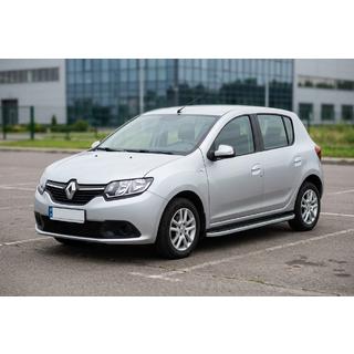 Бокові пороги Tayga Grey (2 шт., алюміній) Renault Sandero 2013-2022 рр. фото 1