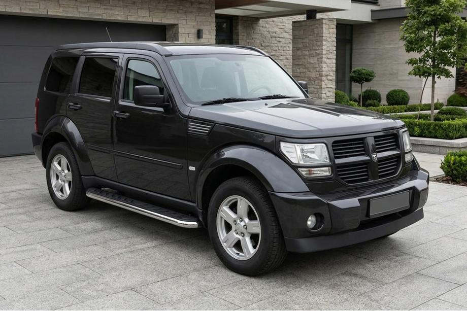 Dodge Nitro 2006-2011 рр. Бокові пороги Maydos V1 (2 шт., Алюміній ↗ нерж) Image
