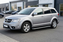 Dodge Journey 2008-2020 рр. Бокові пороги Maydos V1 (2 шт., алюміній ↗ нерж) фото 1