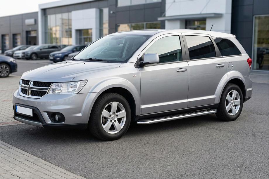 Dodge Journey 2008-2020 рр. Бокові пороги Maydos V1 (2 шт., алюміній ↗ нерж) Image