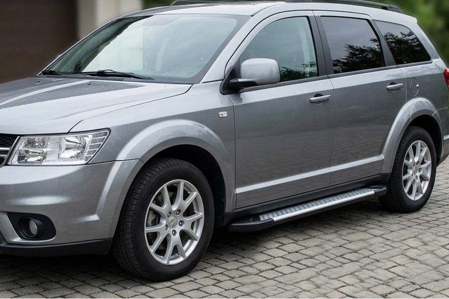 Fiat Freemont 2011-2016 рр. Бокові пороги Allmond Grey (2 шт., алюміній) Image