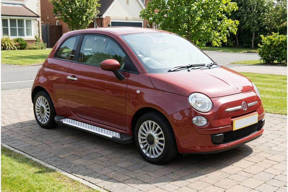 Fiat 500/500L 2013-2022 рр. Бокові пороги Allmond Grey (2 шт., алюміній) Фото 1