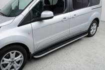 Ford Connect 2014-2021 рр. Бокові пороги Tayga Grey (2 шт., алюміній) фото 1
