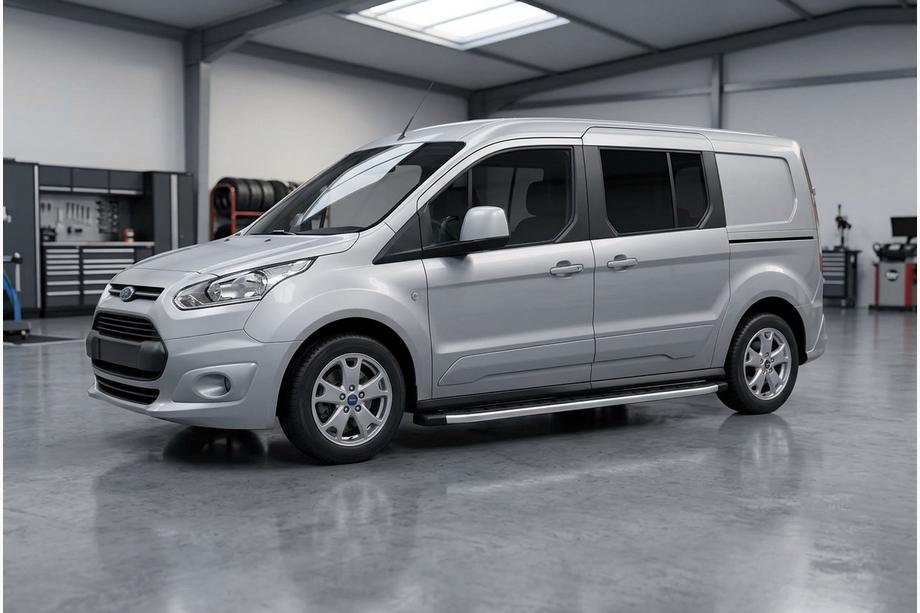 Ford Connect 2014-2021 рр. Бокові пороги Fullmond (2 шт., алюм.) Image