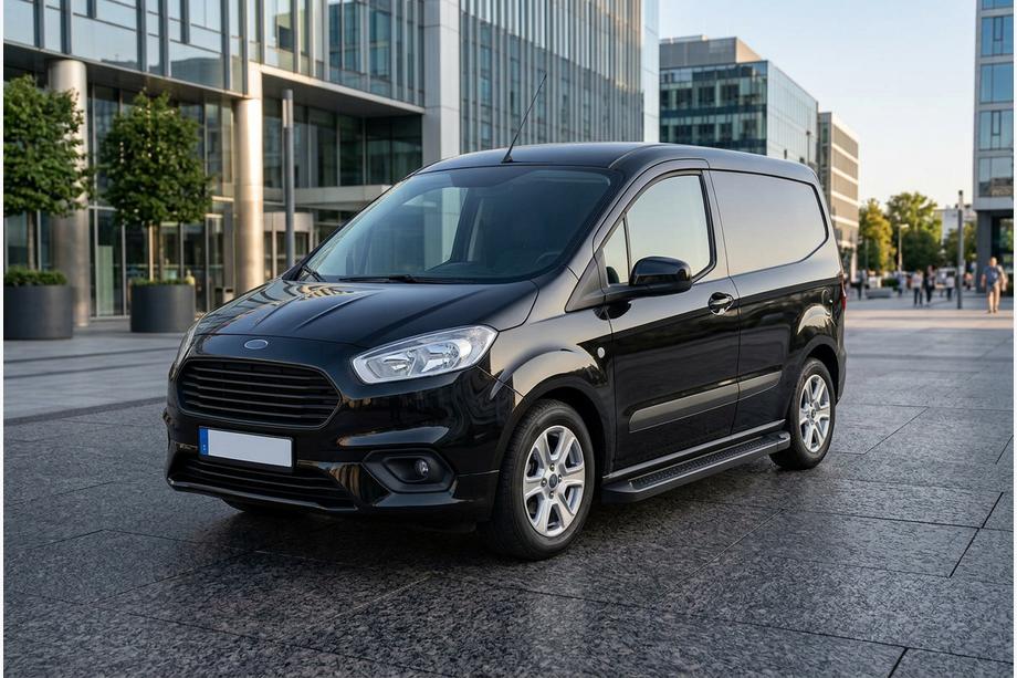 Ford Courier 2014-2023 рр. Бокові пороги Allmond Black (2 шт., алюміній) Image