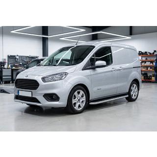 Бокові пороги Tayga Grey (2 шт., алюміній) Ford Courier 2014-2023 рр. фото 1