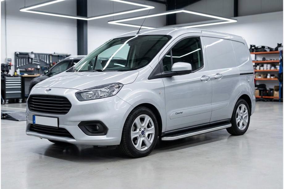 Ford Courier 2014-2023 рр. Бокові пороги Tayga Grey (2 шт., алюміній) Image