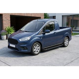 Бокові пороги RedLine Black (2 шт., алюміній) Ford Courier 2014-2023 рр. фото 1