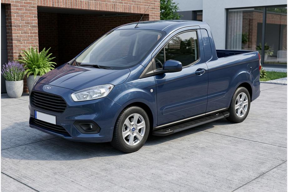 Ford Courier 2014-2023 рр. Бокові пороги RedLine Black (2 шт., алюміній) Image