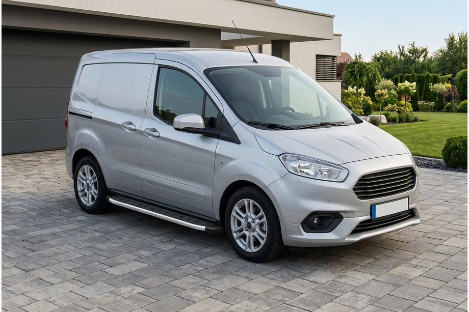 Ford Courier 2014-2023 рр. Бокові пороги Fullmond (2 шт., алюм.) Image