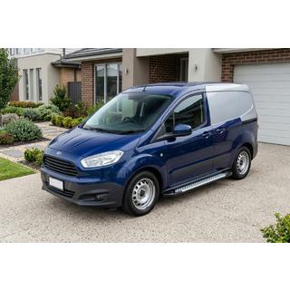 Бокові пороги Allmond Grey (2 шт., алюм) Ford Courier 2014-2023 рр. фото 1