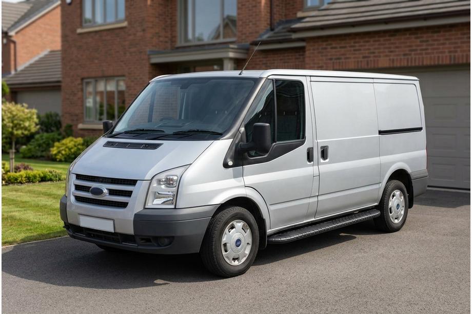 Ford Transit 2000-2014 рр. Бокові пороги Bosphorus Black (2 шт., Алюміній) Image