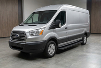 Ford Transit 2014- рр. Бокові пороги Allmond Black (2 шт., Алюміній) фото 1