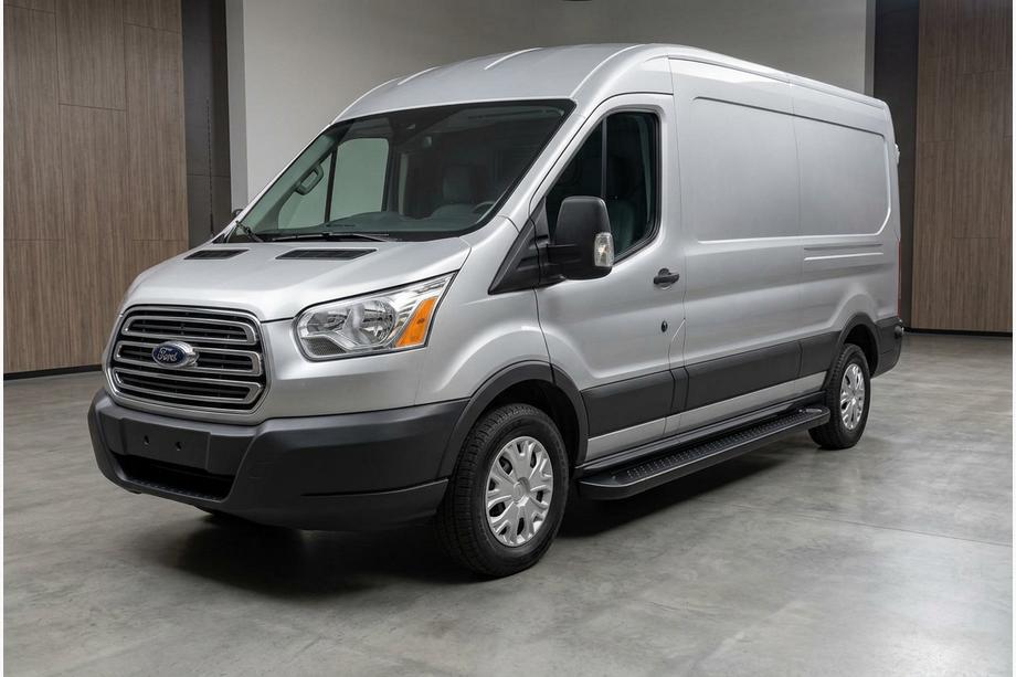 Ford Transit 2014- рр. Бокові пороги Allmond Black (2 шт., Алюміній) Image
