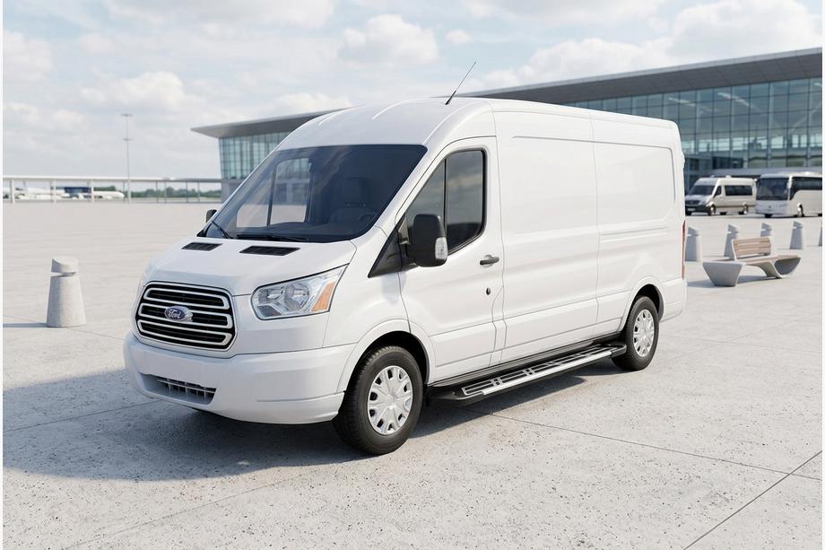 Ford Transit 2014- рр. Бокові пороги Sunrise (2 шт., Алюміній) Image