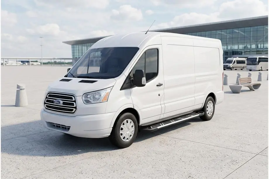 Ford Transit 2014- рр. Бокові пороги Sunrise (2 шт., Алюміній) Image