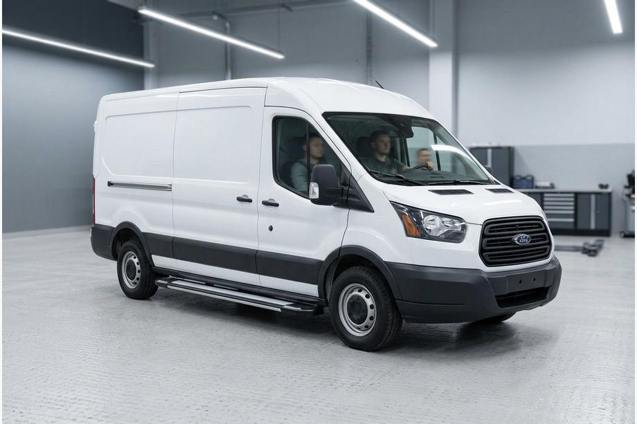 Ford Transit 2014- рр. Бокові пороги Rainbow (2 шт., Алюміній) Image