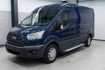 Ford Transit 2014- рр. Бокові пороги Allmond Grey (2 шт., алюм.) фото 1