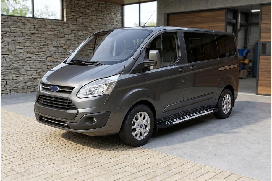 Ford Custom 2013-2022 рр. Бокові пороги Sunrise (2 шт., Алюміній) Image