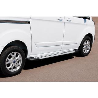 Бокові пороги Line (2 шт., алюміній) Ford Custom 2013-2022 рр. фото 1