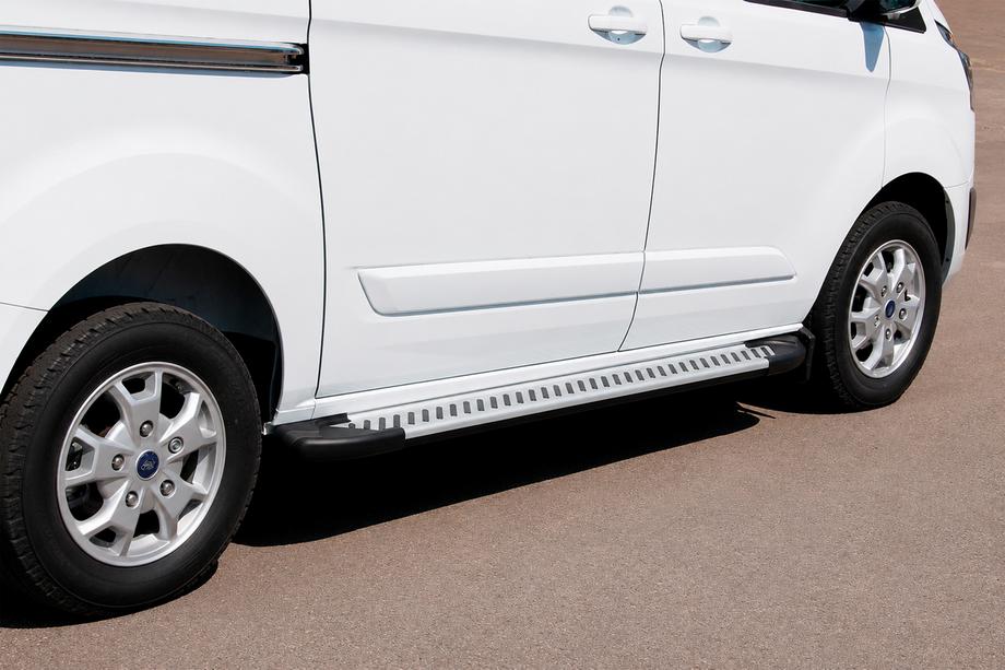 Ford Custom 2013-2022 рр. Бокові пороги Line (2 шт., алюміній) Image
