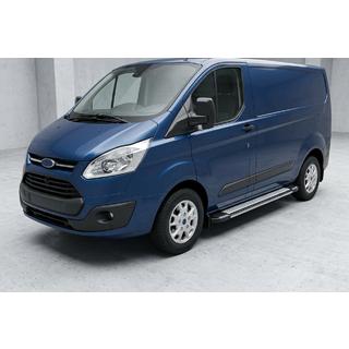 Бокові пороги Rainbow (2 шт., Алюміній) Ford Custom 2013-2022 рр. фото 1