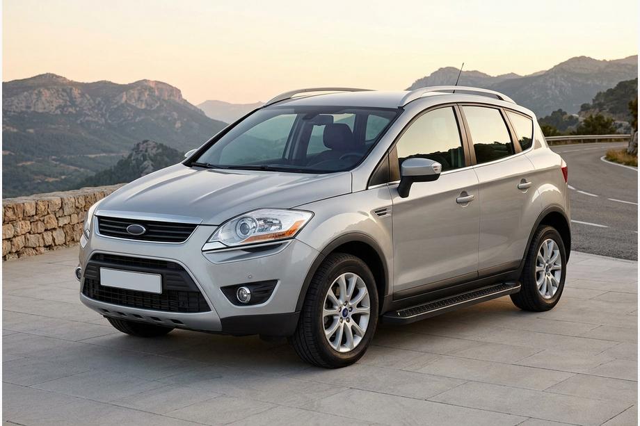 Ford Kuga 2008-2013 рр. Бокові пороги Allmond Black (2 шт., Алюміній) Image