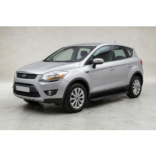 Бокові пороги Bosphorus Black (2 шт., Алюміній) Ford Kuga 2008-2013 рр. фото 1