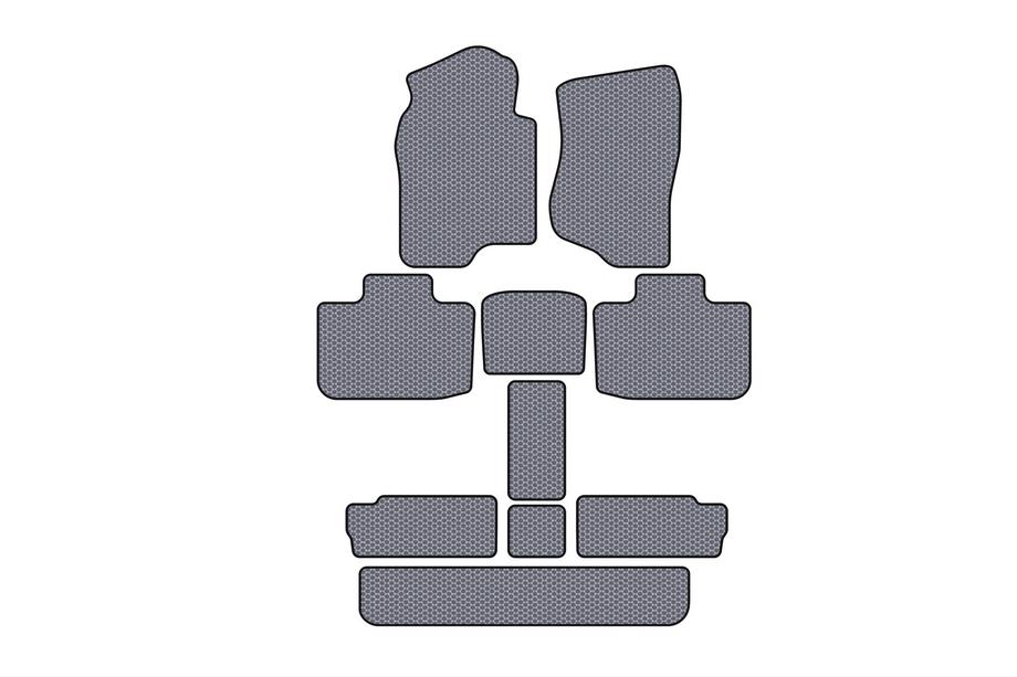 Cadillac Escalade 2007-2014 рр. Гумові килимки Carsuit (3 ряди, сірий) Фото 1
