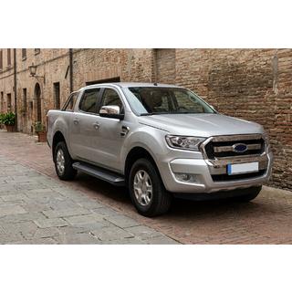 Бокові пороги Allmond Black (2 шт., Алюміній) Ford Ranger 2011-2022 рр. фото 1